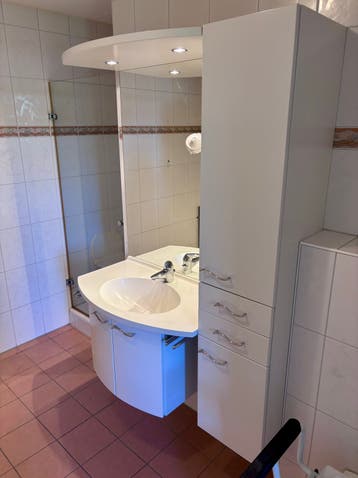 Badkamermeubel met hoge kast, spiegelverwarming, verlichting