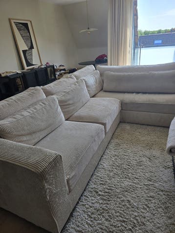 Gratis af te halen: grote beige hoekbank