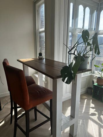 Set of a bar table and two bar stools