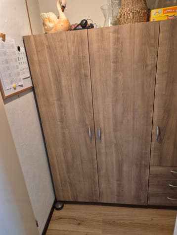 Kledingkast met lades en deuren - Houtlook