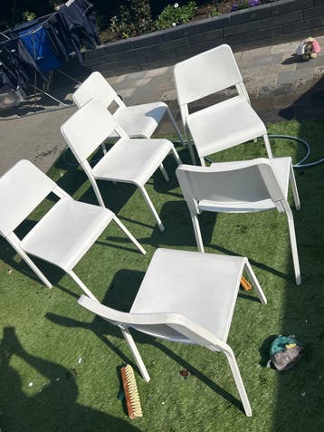 Set van 6 witte stoelen - Ideaal voor tuin of evenementen