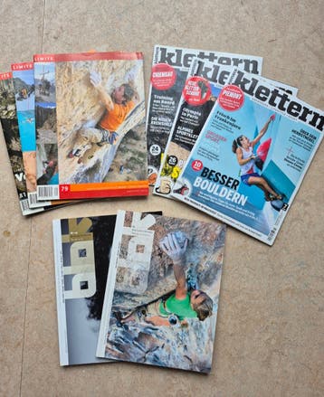 Oude jaargangen klimtijdschriften Klettern, Blok, Limits