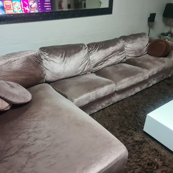 Gratis op te halen Comfortabele Hoekbank - Bruin Fluweel