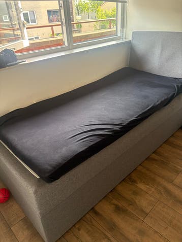 GRATIS Boxspring met opbergruimte - Grijs