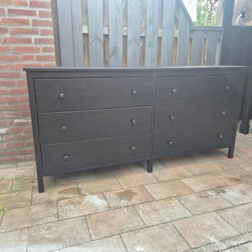 IKEA ladekast, donkerbruin/zwart, 6 lades