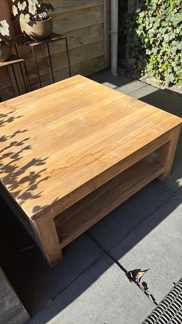 Gratis teakhouten salontafel