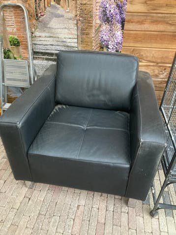 Zwarte Leren Fauteuil - Comfortabele Stoel
