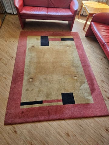 Vloerkleed rood/geel/zwart 220x160