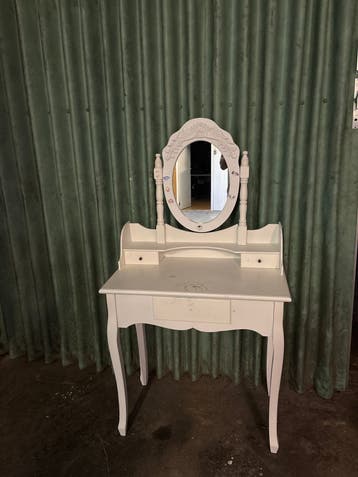 Vintage kaptafel met spiegel - charmant en functioneel