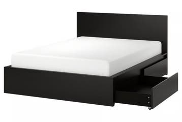 2-persoonsbed 180-200cm Malm IKEA zwart