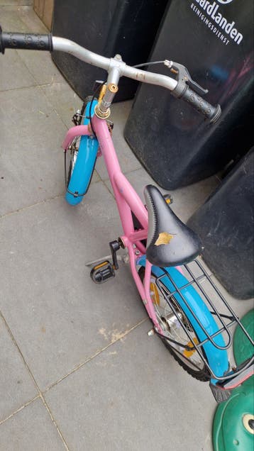 Gratis kinderfiets 16 inch - Roze/Blauw
