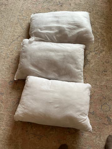 3x synthetische witte binnnenkussens - Zo goed als nieuw