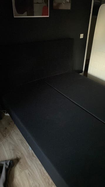 Zwarte boxspring 160x200 ,hoofdbord en onderstel