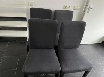 Set van 4 grijze eetkamerstoelen