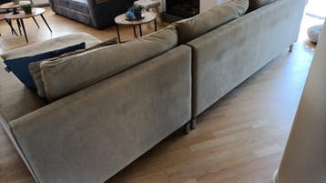 Comfortabele Hoekbank - Beige Stof