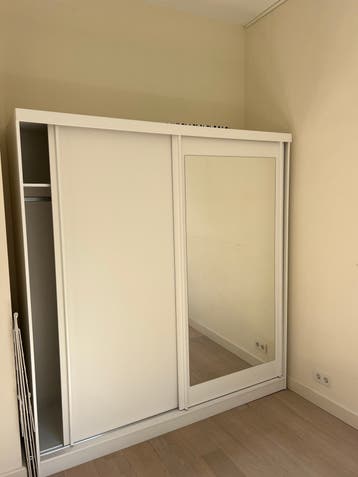 Kledingkast met grote spiegel,wit