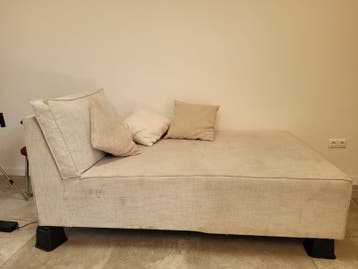 Loungebank, crèmekleurig