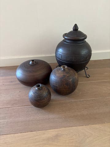 Set van 4 decoratieve kruiken/vazen - diverse maten