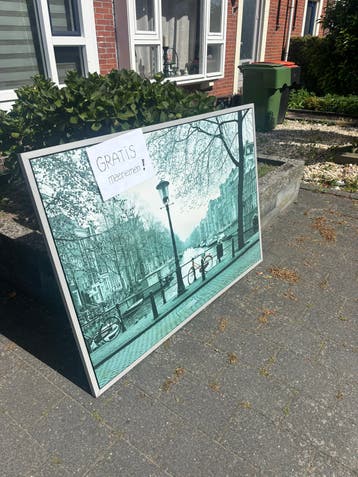 Grote foto/poster van Amsterdamse gracht - Gratis!