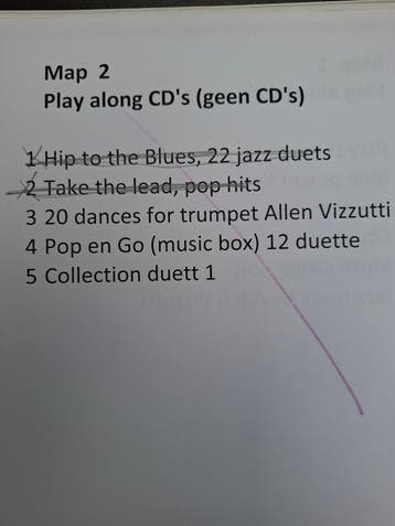 Play along cd's of digi bestand incl bladmuziek