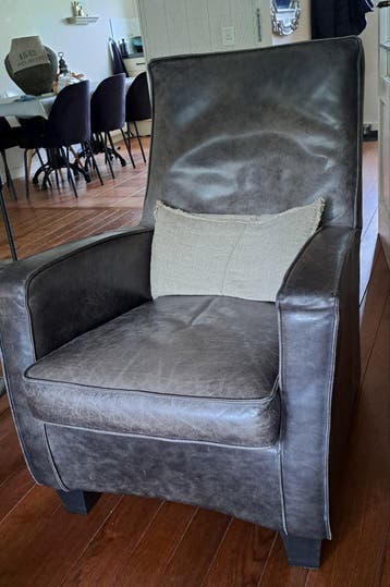 Kalfsleren stoel antraciet