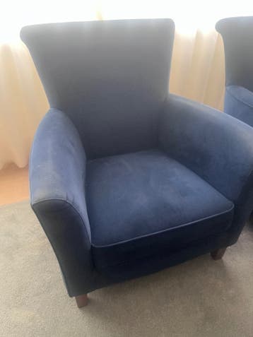 2 konings blauwe fauteuils