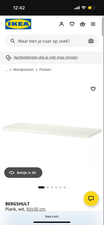IKEA BERGSHULT Plank met EKBY VALTER Plankdragers
