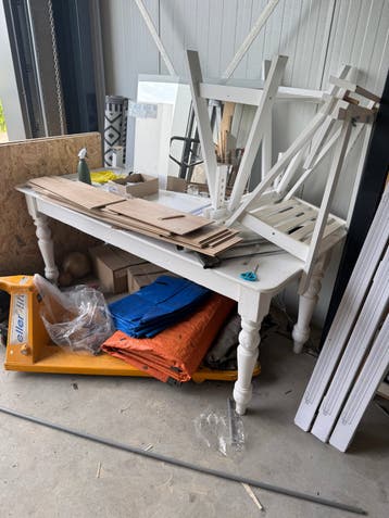 Gratis op te halen: Grote witte tafel 182x80 cm