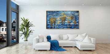 Schilderij met zebra's
