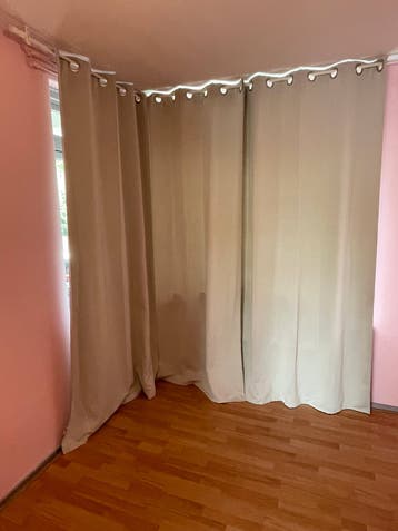 Gratis gordijnen met Ikea ophangsysteem