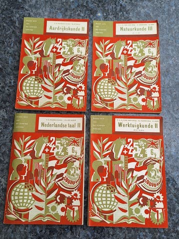 Oude schoolboeken voor technisch onderwijs uit 1957