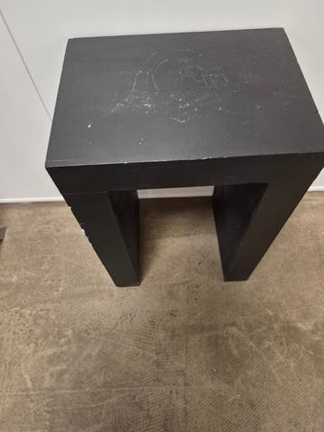 Zwart bijzettafeltje 40x30x60 cm