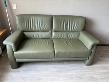 Lederen Senioren Bank Olijfgroen - Meubelzorg 155 cm