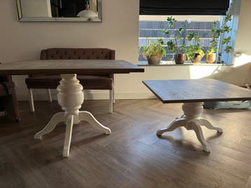 Elegante eettafel en salontafel set