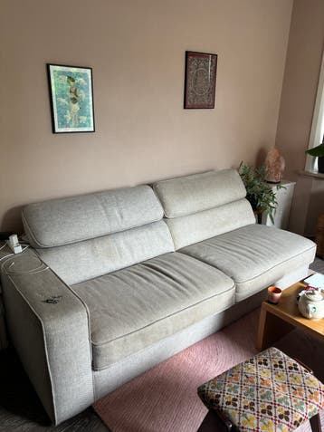 Beige hoekbank GRATIS!
