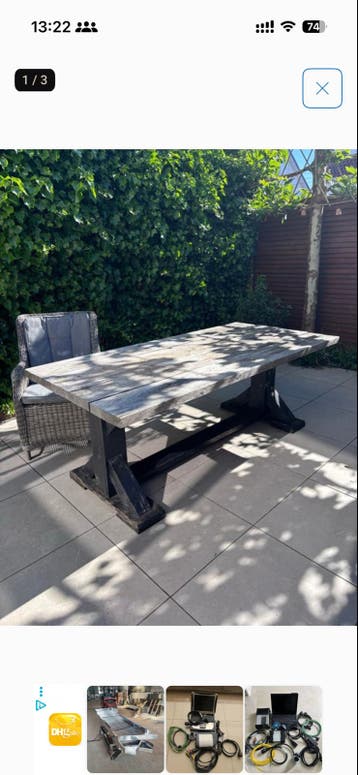 Robuuste Tuintafel 2x1 m