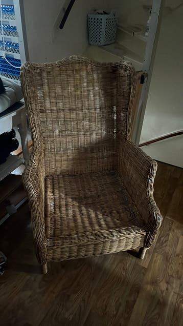 Grote rotan/rieten stoel