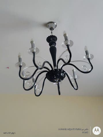 Elegante Zwarte Kroonluchter met 8 Lichten