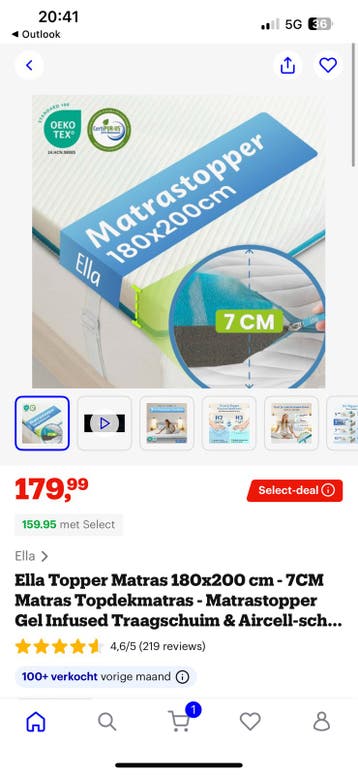 Ella matrastopper 180x200