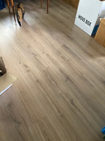 Gratis laminaatvloer  100m2, prima staat. Zelf uit”slopen”.