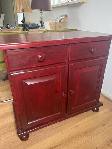Roodbruin kastje met lades en deuren - 90x45x85 cm