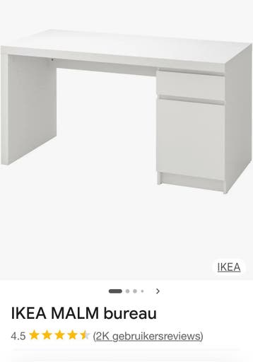 Gratis: MALM bureau IKEA wit.
