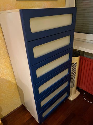 Lade kast blauw wit gratis ikea