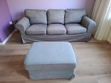 IKEA Ektorp 3-zits bank met voetenbank (opbergruimte)