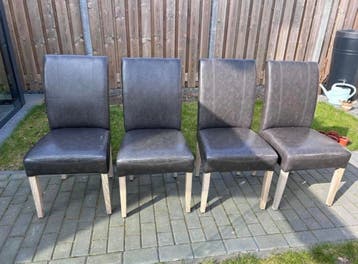 4 eetkamerstoelen - grijs