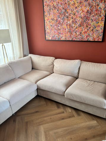 Gratis Ikea 3-zitsbank beige met hocker