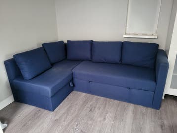 Gratis af te halen: IKEA bedbank / hoekbank (blauw)