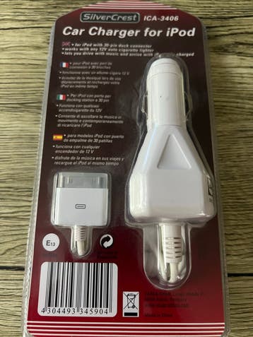 SilverCrest Car Charger voor iPod (ouder type I pad) 12V