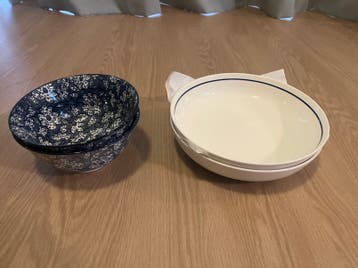 Set van 2 kommen en 2 borden