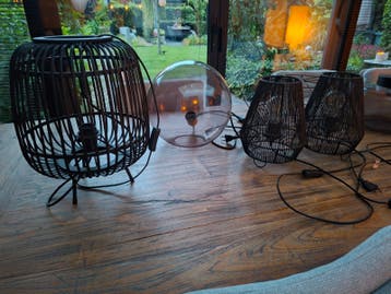 Diverse lampen - Smoke glas, zwart